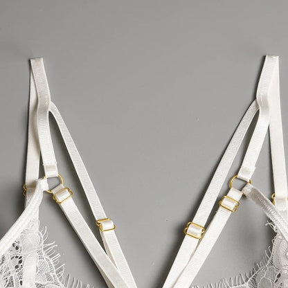 Sexy Lingerie Classic Bandage Bra Garters Thongs Push Up Brassiere