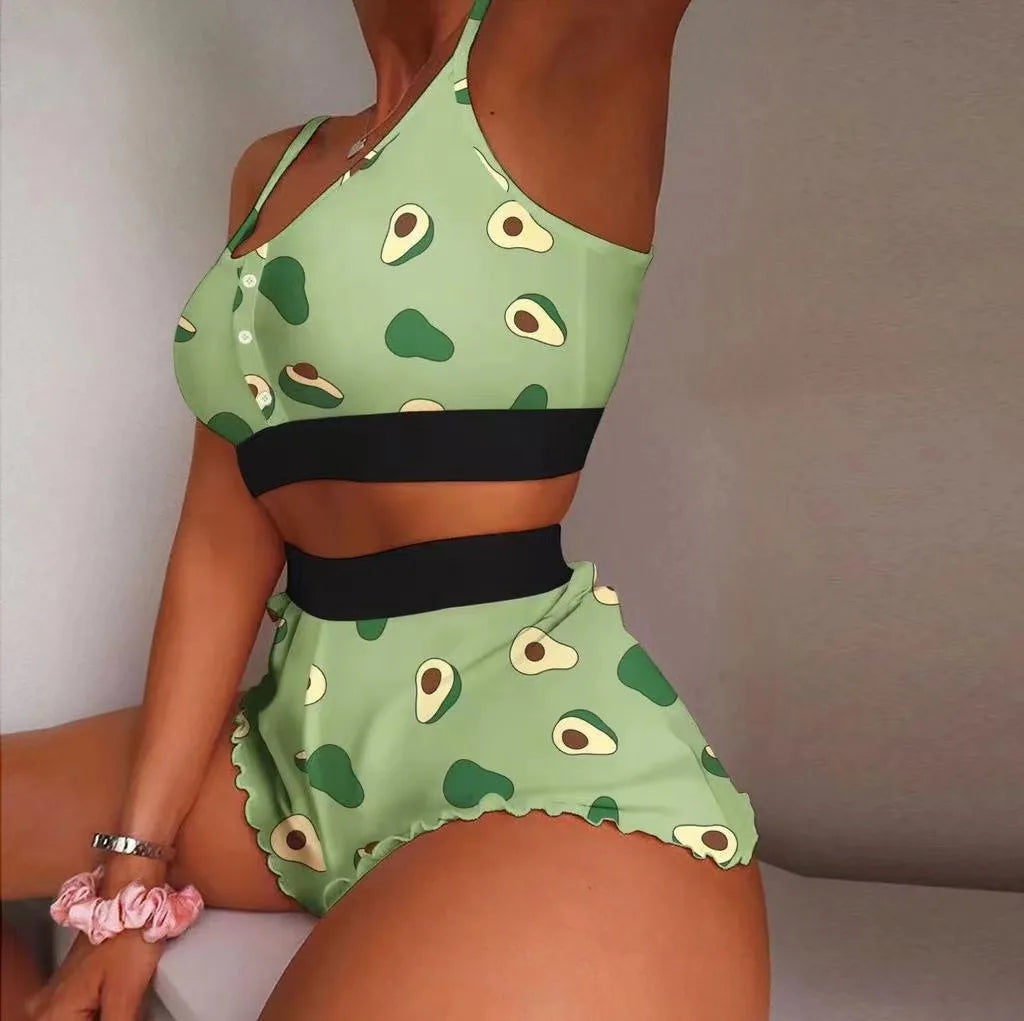 2 Pieces Set Women's Pajama Shorts Suit