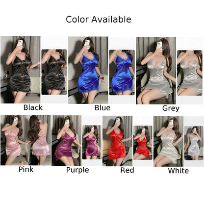 Satin Suspender Nightdress Thong Pajama