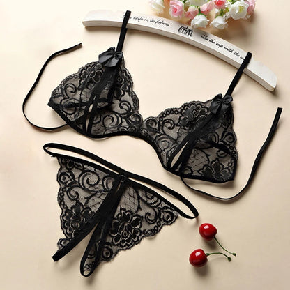 One Piece Blue Bra Set Women Open Crotch Sexy Lingerie Sets Lace Patchwork Woman Underwear Garters Porn Suit Hot Erotic Costumes
