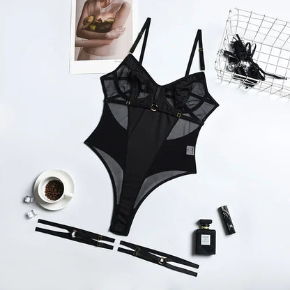 Lace Transparent Bodysuit Lingerie