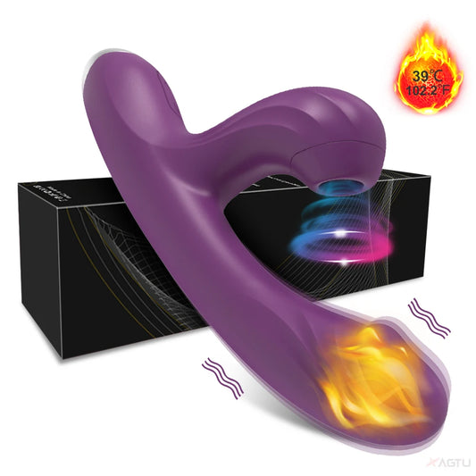 Clitoral Sucking G-spot Vibrator Dildo for Women Heating Nipple Vacuum