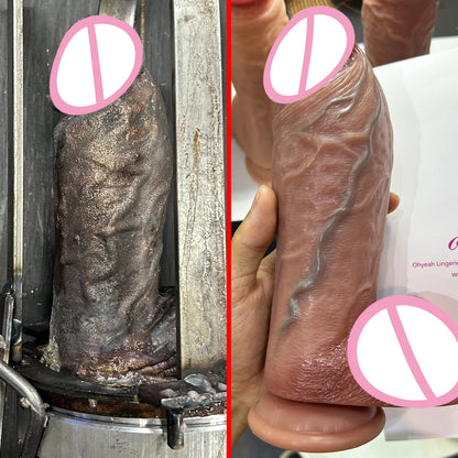 Realistic Skin Soft Thick Dildo Double Silicone Small Penis