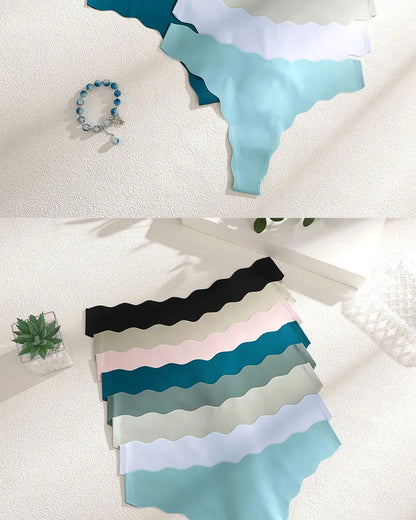FINETOO 4Pcs Women's Sexy Panties Ice Silk Satin