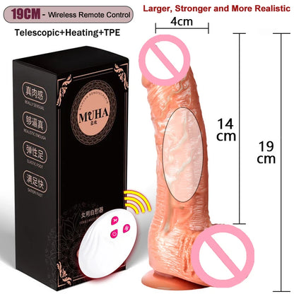 Thrusting Rotation Remote Control Dildo Vibrator