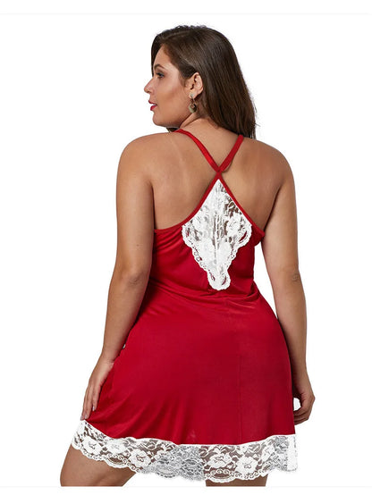 Sexy Lace Women's Nightwear BBW Night Dress Hollow Out
