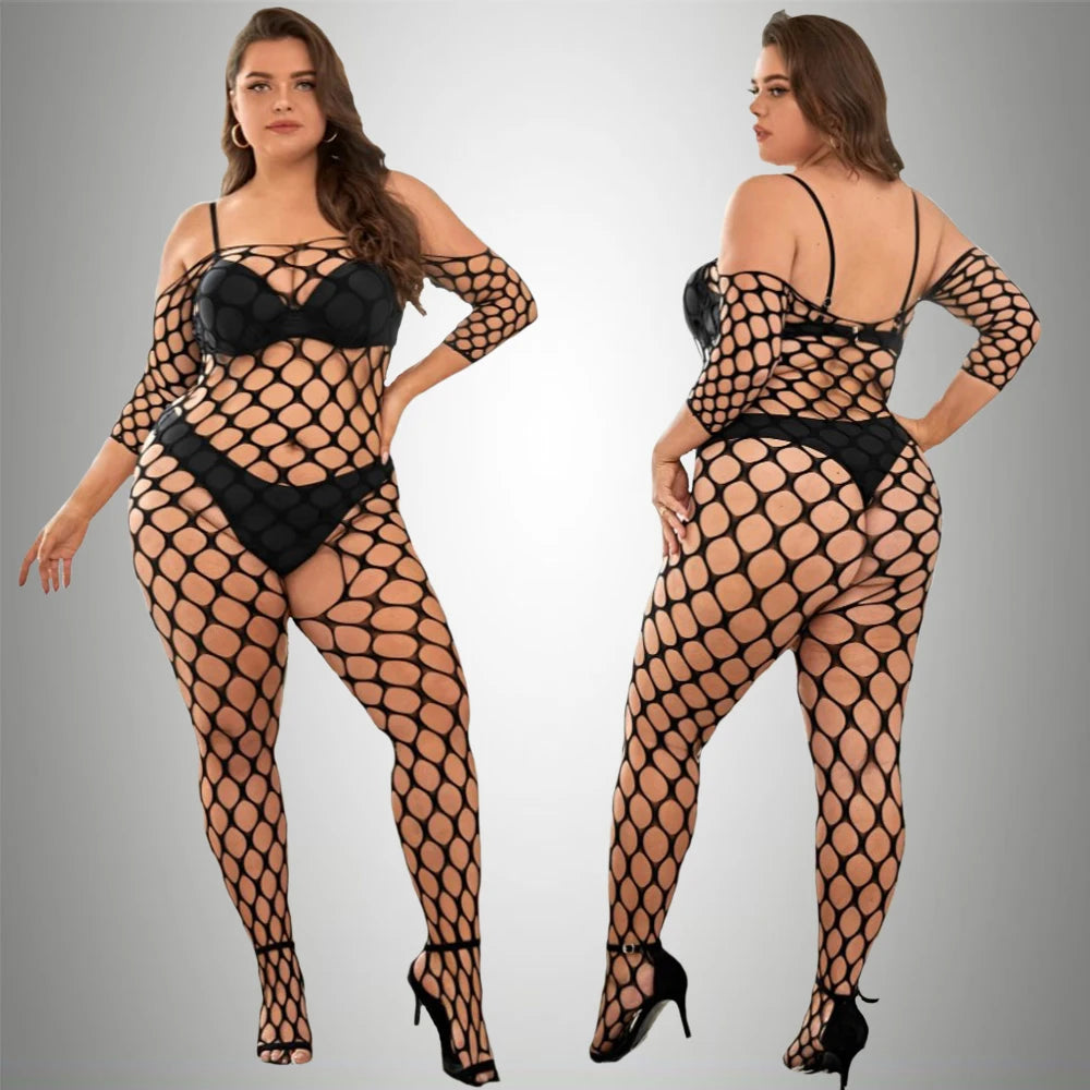 pornographic Plus Size Sexy Lingerie One-Piece Bodysuit