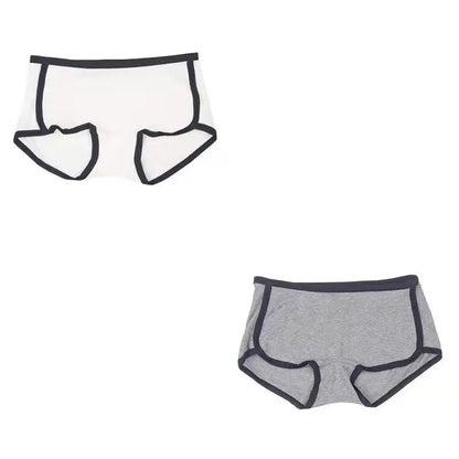 2pcs Set Comfortable Underwear Women Cotton Boyshort Briefs