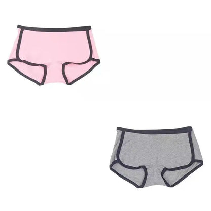 2pcs Set Comfortable Underwear Women Cotton Boyshort Briefs