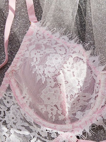 MUZISKAT 2024 New Hot Sale Erotic Set Lace Pleated Skirt