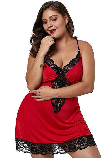 Sexy Lace Women's Nightwear BBW Night Dress Hollow Out