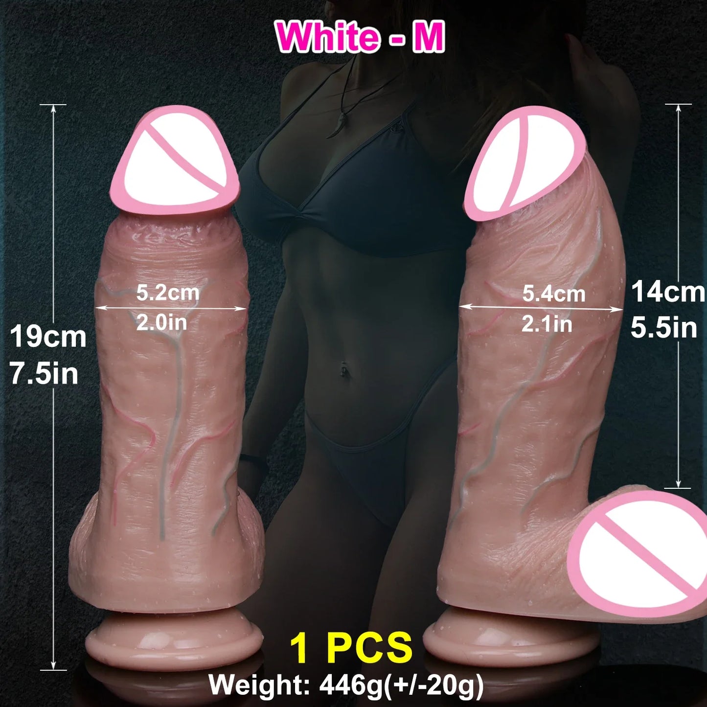 Realistic Skin Soft Thick Dildo Double Silicone Small Penis