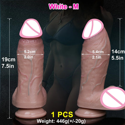 Realistic Skin Soft Thick Dildo Double Silicone Small Penis