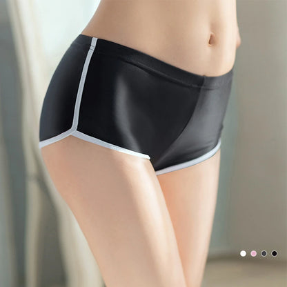 Sexy Lingerie Woman Body Oil Shiny Glossy Safety Short Pants