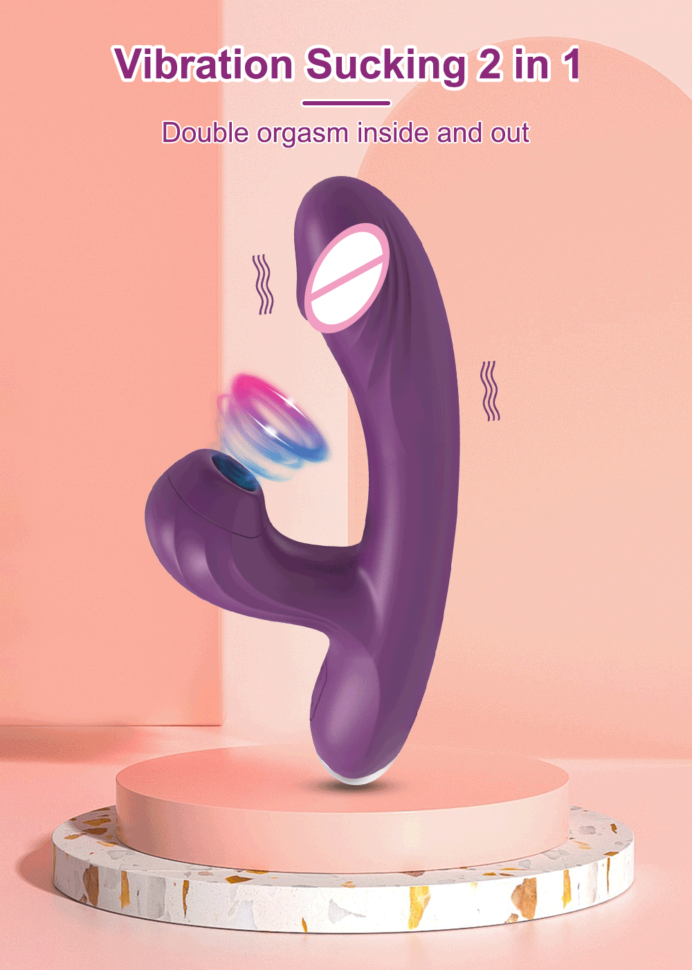 Clitoral Sucking G-spot Vibrator Dildo for Women Heating Nipple Vacuum