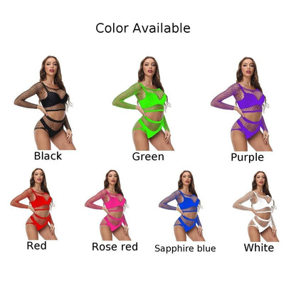 Sexy Lingerie For Women Fishnet See Through Crop Top