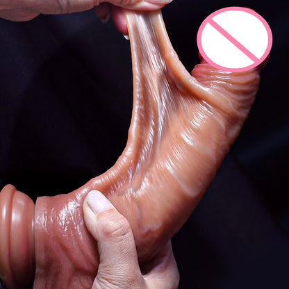 Wearable Realistic Strapon Dildo Skin Testicles Sliding