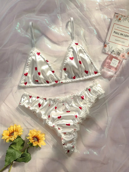 Women's Erotic Lingerie Suit Bowknot Sexy Wire Free Lingerie Underwear