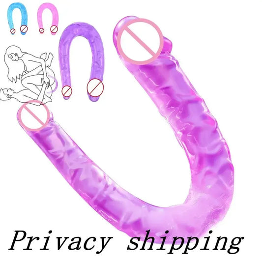 Adult Supplies Sex Toy Double Ended Realistic Dildo Flexible