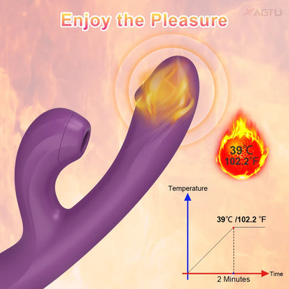 Clitoral Sucking G-spot Vibrator Dildo for Women Heating Nipple Vacuum