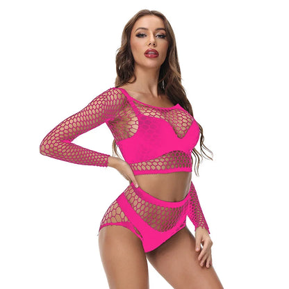 Sexy Lingerie For Women Fishnet See Through Crop Top