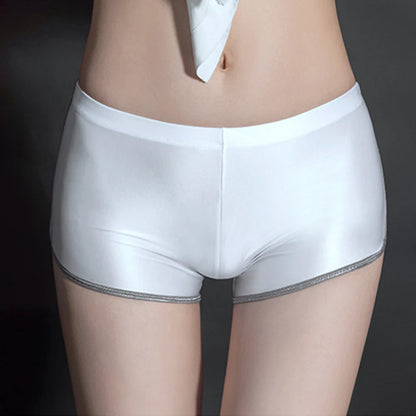 Sexy Lingerie Woman Body Oil Shiny Glossy Safety Short Pants