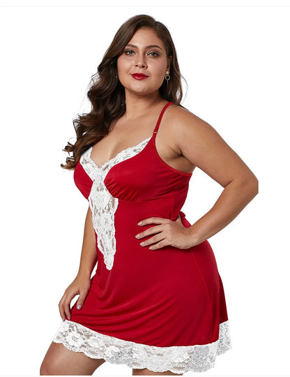 Sexy Lace Women's Nightwear BBW Night Dress Hollow Out