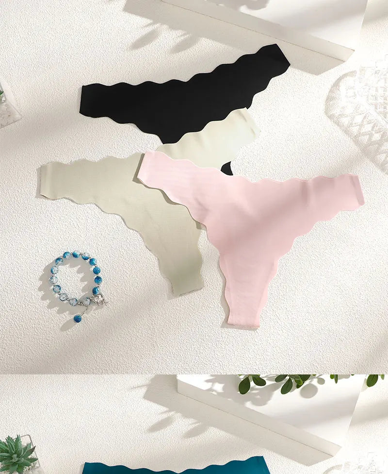 FINETOO 4Pcs Women's Sexy Panties Ice Silk Satin