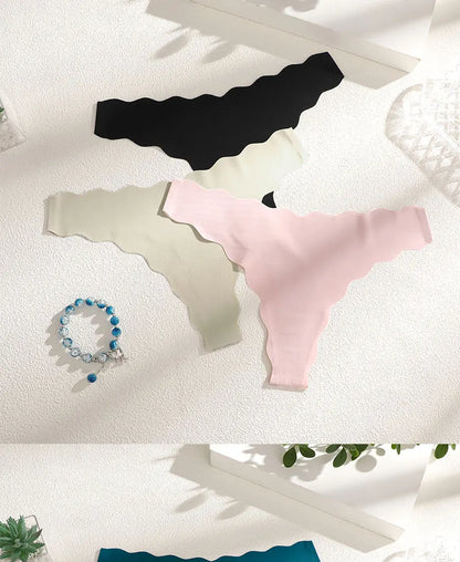 FINETOO 4Pcs Women's Sexy Panties Ice Silk Satin