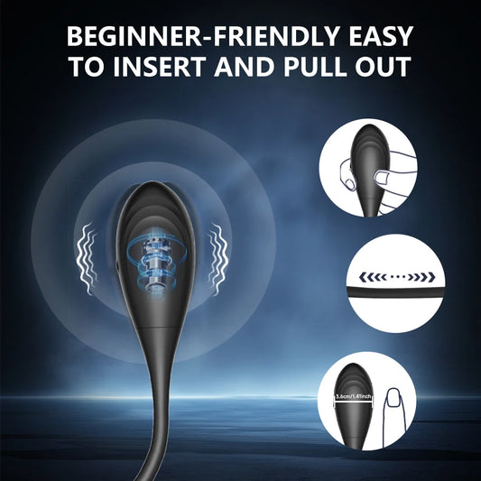 Prostate Massager W/Cock Ring Vibrator