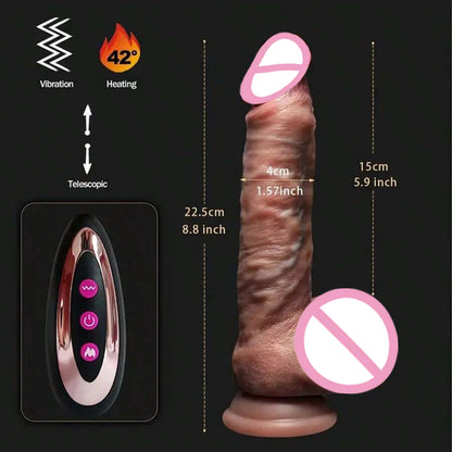 Realistic Dildo Telescopic Vibrator Female Thrusting Sex Toys