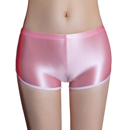 Sexy Lingerie Woman Body Oil Shiny Glossy Safety Short Pants