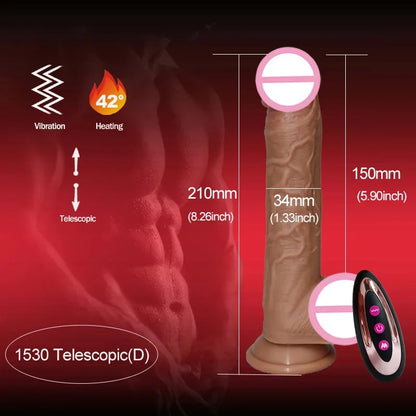 Realistic Dildo Telescopic Vibrator Masturbation Anal plug