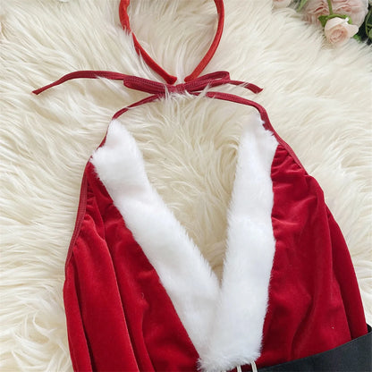 Women'S Christmas Sexy Bunny Red Bodysuit
