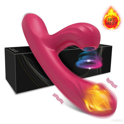 Clitoral Sucking G-spot Vibrator Dildo for Women Heating Nipple Vacuum