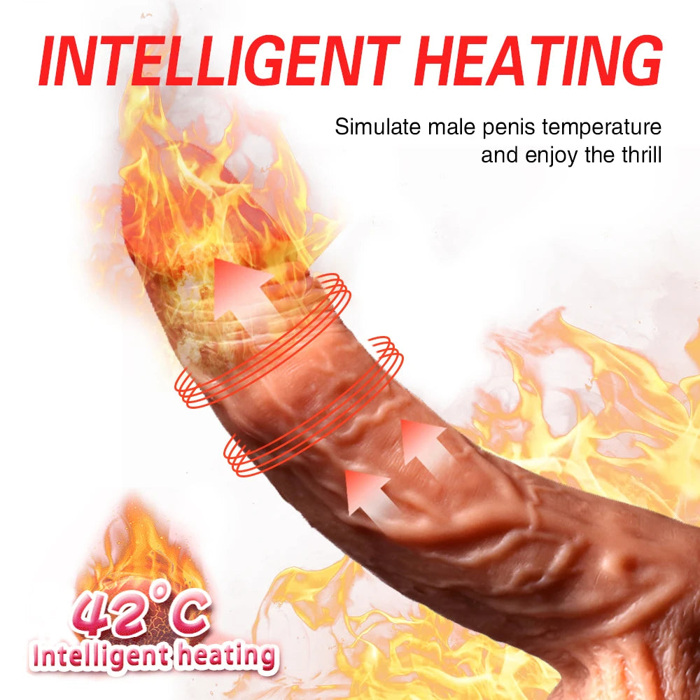 Thrusting Rotation Remote Control Dildo Vibrator