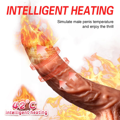 Thrusting Rotation Remote Control Dildo Vibrator