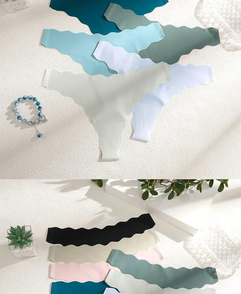 FINETOO 4Pcs Women's Sexy Panties Ice Silk Satin