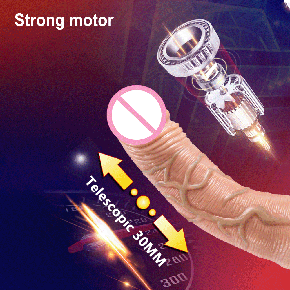 Thrusting Rotation Remote Control Dildo Vibrator