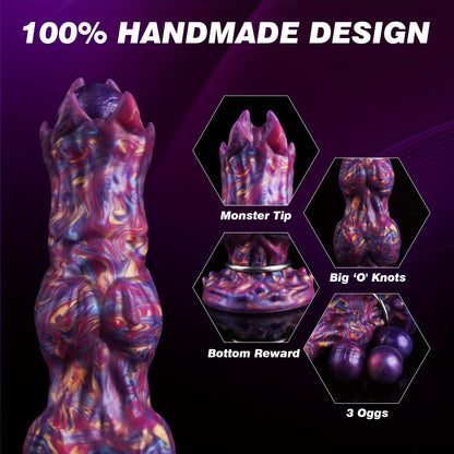 Monster Dildo Huge Thick Dildo Fantasy Ovipositor Dildo with 3 Eggs