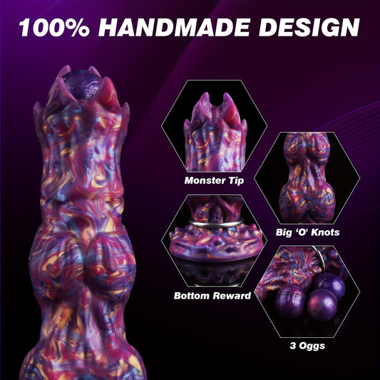 Monster Dildo Huge Thick Dildo Fantasy Ovipositor Dildo with 3 Eggs