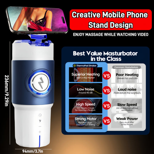 XMAXX Men'S Automatic USB Rechargeable Masturbator with Phone Holder