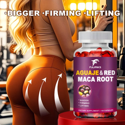 Aguaje Supplement Red Maca Root Extract Capsules Enhances Curves, Firms, Sculpting - 120 Сapsules