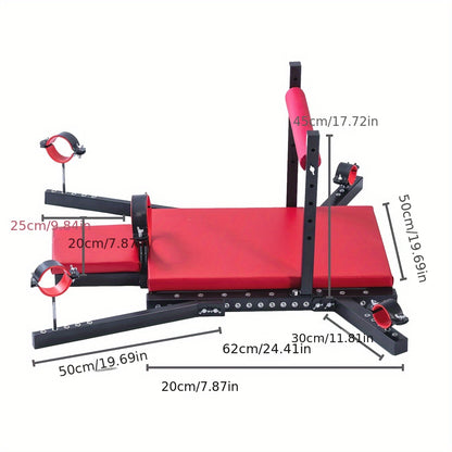 Obedience Bench with Handcuffs, Ankle Cuffs, Collar