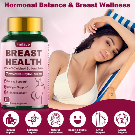 Breast Health 60 Capsules - Features 7 Protective Compounds
