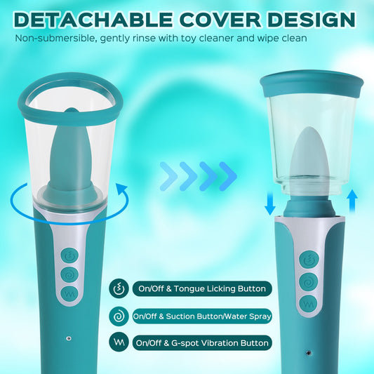 3 in 1 Clit Licking Sucking Vibrator - 3 Sucking & 9 Licking Modes, G Spot Massager for Women, 1pc