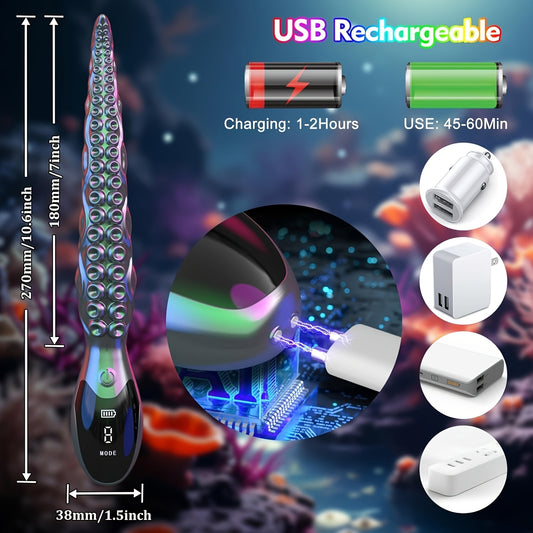 Vibrating Octopus Tentacle Monster G-Spot Dildos W/LED Display