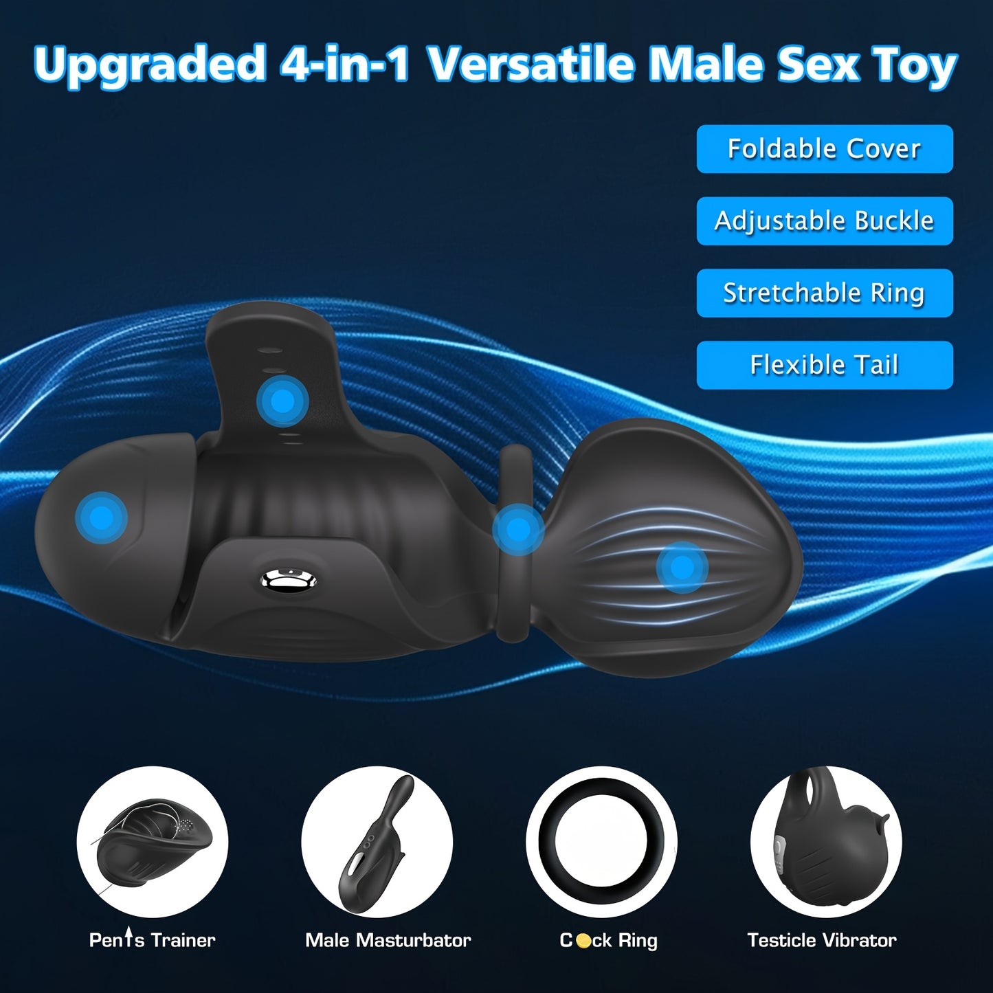 Adjustable Male Masturbator and Penis Vibrator Trainer