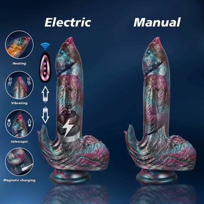 Realistic Dragon Dildo - Vibrating, Heating, Thrusting W/Suction Cup Base