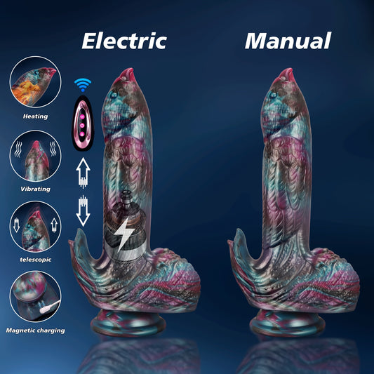 Realistic Dragon Dildo - Vibrating, Heating, Thrusting W/Suction Cup Base